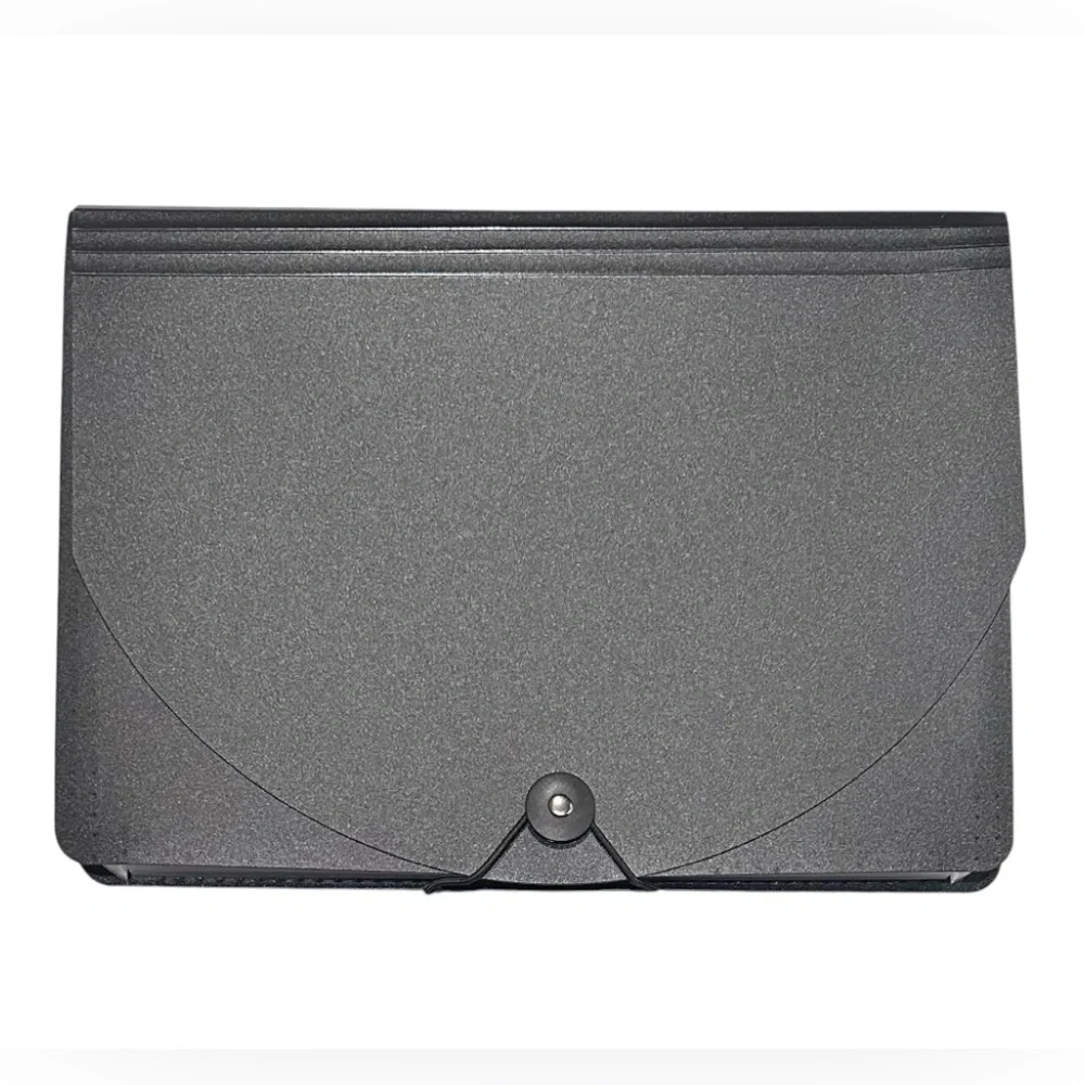 Portable Expanding 12-Pocket Black Accordion File Folder Document Organizer NWT